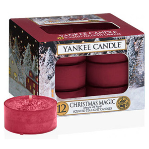 Yankee Candle – čajové svíčky Christmas Magic, 12 x 9,8 g