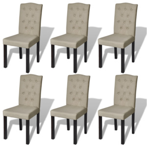 Jídelní židle 6 ks textilní béžové