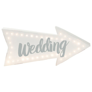 Papírová světelná LED cedule Wedding
