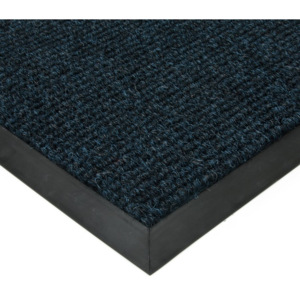 Modrá textilní vstupní vnitřní čistící zátěžová rohož Catrine, FLOMAT - délka 50 cm, šířka 80 cm a výška 1,35 cm
