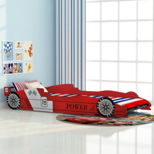 Dětská postel závodní auto 90 x 200 cm, červená