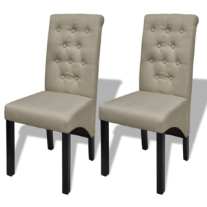 Jídelní židle, 2 ks, textil, béžová