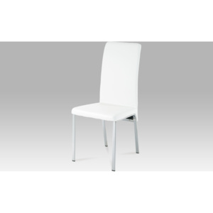 Jídelní židle chrom / koženka bílá