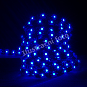 LED pásek SMD335 modrá, DC12V, IP54, 8mm, bílý PCB pásek, 60 led/metr