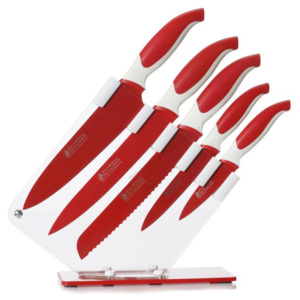 Sada 5 nožů ve stojanu červené - Maxwell&Williams