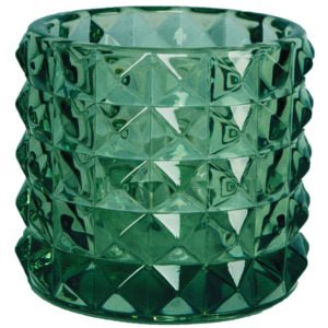 Skleněný svícen Diamond Green