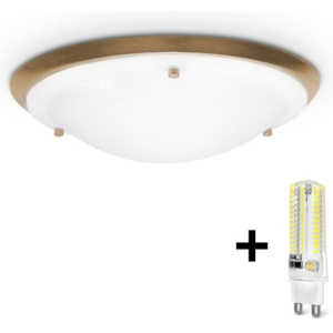 Brilum LED koupelnové stropní svítidlo LUCIO 10 1xG9/5W/230V + 1xG9/40W/230V mosaz LEDB3107