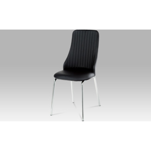 Artium Jídelní židle | chrom | koženka černá