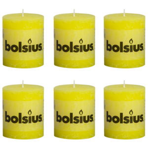 400743 Bolsius slavnostní válcová svíčka sladce žlutá 80 x 68 mm, 6 ks