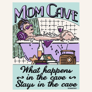 Plechová cedule: Mom Cave - 40x30 cm