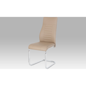 Artium Jídelní židle | koženka | chrom | 43x43x101x48cm Barva: cappuccino