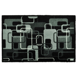 Šedočerná rohožka Zala Living Design Funky Grey Black Retro, 50 x 70 cm