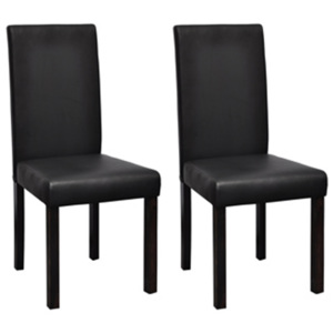 Jídelní židle 2 ks, černé z umělé kůže