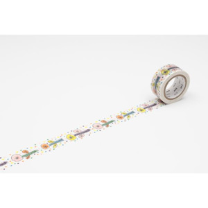 Designová samolepicí páska Mina - Flower White