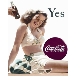 Plechová cedule: Coca cola (Yes) - 40x30 cm