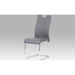 Artium Jídelní židle koženka | chrom | 44x44x97x46cm Barva: šedá