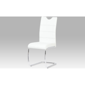 Artium Jídelní židle | chrom | koženka | 43x43x99x48cm Barva: bílá