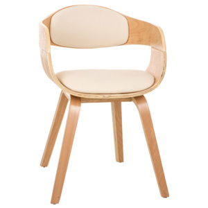 Jídelní / jednací židle dřevěná Kingdom (SET 2 ks), krémová - krémová