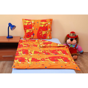 BROTEX Povlečení dětské bavlna velká postel Žirafa oranžová, Výběr zapínání: zipový uzávěr Výběr zapínání:: zipový uzávěr