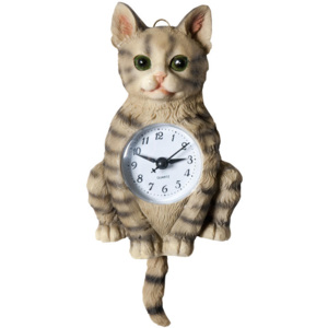 Keramické nástěnné hodiny Kočka