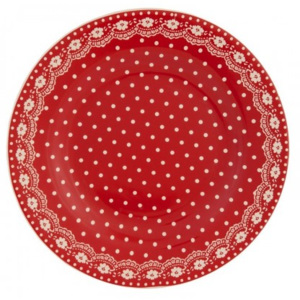 Červený talíř mělký - průměr 26cm Clayre & Eef