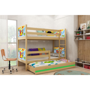 Dětská postel Tami 3 osobová 190/80 - Borovice 2 | matrace a rošty v ceně