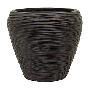 Capi Nature rib round vase 31x28 - brown