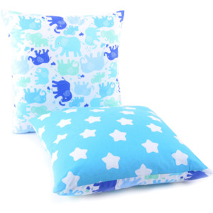 Dětský bavlněný polštář SLONI BLU modrý s hvězdami 40x40 cm, Mybesthome Varianta: Povlak na polštář, 40x40 cm