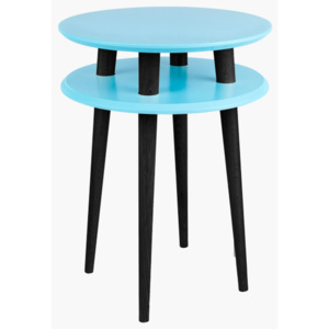 Tyrkysový příruční stolek s černými nohami Ragaba UFO, Ø 45 cm