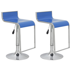 Barová židle s opěrkou 2 ks - modrá