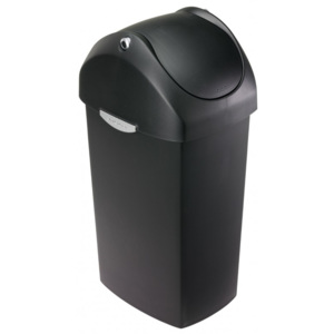 Odpadkový koš Simplehuman – 40 l, houpací víko, černý plast