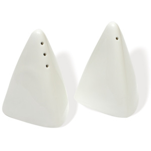 Porcelánová solnička a kořenka na stůl White Basics Pyramid - Maxwell&