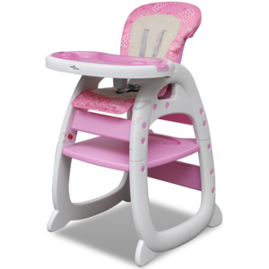 Růžová konvertibilní 3-v-1 dětská vysoká židle