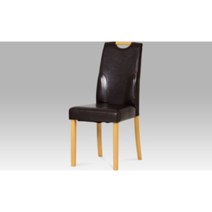 Artium Jídelní židle koženková 42x40x95x46cm Barva: hnědá