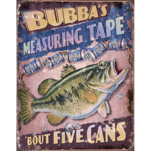 Plechová cedule: BUBBAS Measuring Tape - 40x30 cm