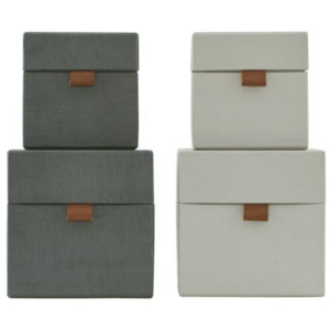 Úložný box (kostka) Dark grey/Beige Béžový - menší