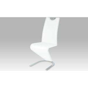Artium Moderní jídelní židle koženka | chrom Barva: bílá