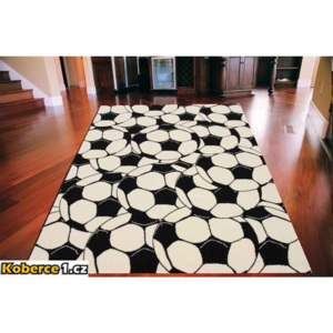 Kusový koberec PP Fotbal bílý 120x170, Velikosti 120x170cm