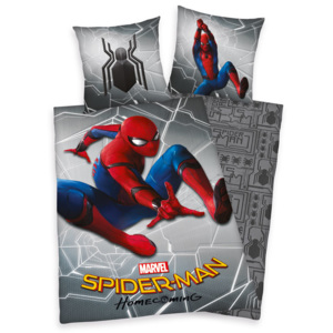 HERDING Povlečení Spiderman šedé 140/200, 70/90 140x200cm, 70x90cm 100% bavlna