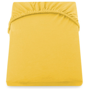 Žluté elastické prostěradlo DecoKing Nephrite, 80–90 cm