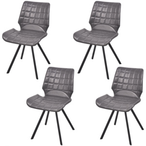 Jídelní židle z imitace kůže 4 ks, šedé