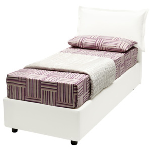 Bílá jednolůžková postel s potahem z eko kůže 13Casa Rose, 90 x 190 cm