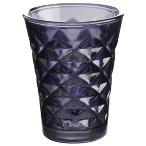 Svícen Facet glass Dark purple 10 cm