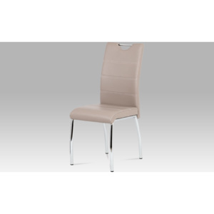 Artium Jídelní židle koženka | chrom | 42x43x99x47cm Barva: lanýžová