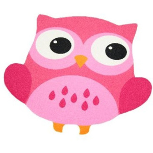 Dětský růžový koberec Zala Living Owl, 66 x 66 cm