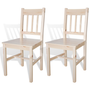 Jídelní židle, 2 ks, dřevo, přírodní odstín