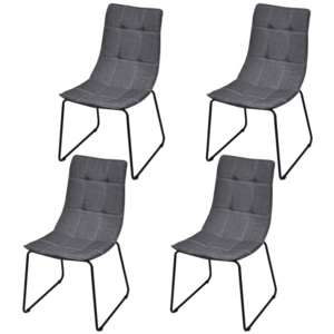 4 jídelní židle tmavě šedé s železnými nohami