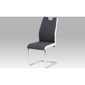 Artium Jídelní židle | látka a koženka | chrom | 44x43x98x47cm Barva: šedá