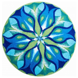 Koupelnová předložka Grund Mandala - Tichá zář modrá Rozměr: 80 cm kruh