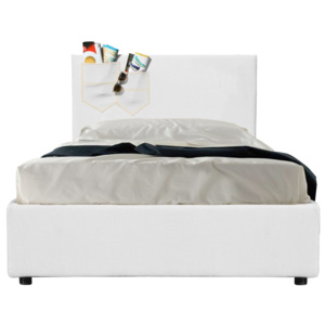 Bílá jednolůžková postel s úložným prostorem 13Casa Task, 90 x 190 cm